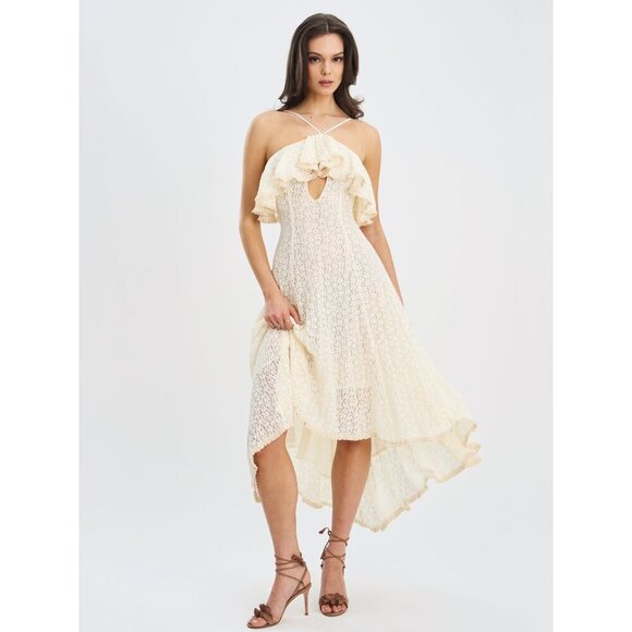 Idra Lace  Halter Crochet Midi Dress - Picture 8 of 16